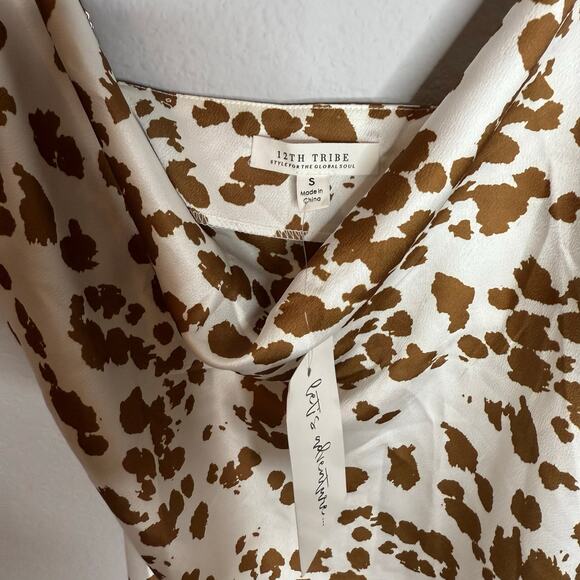 NWT 12th Tribe Cowprint slip Mini dress - Picture 3 of 4